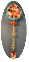 Happy Birthday Bouquet with celebrant's name spelled in a chain of Mylar®  letters